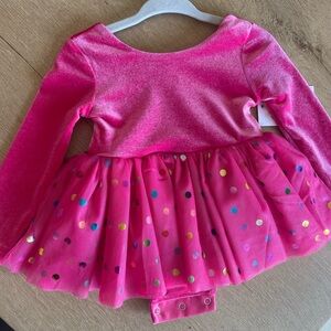 Ollie Jay Carly Romper in Confetti Pop, Hot Pink Skirt Dress